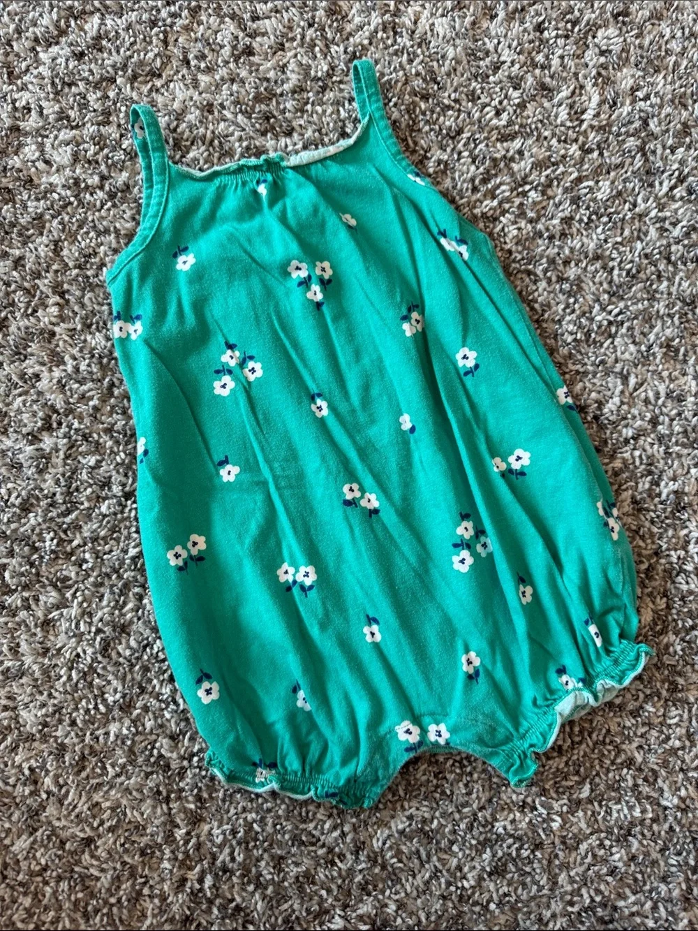 Carter's Teal Green Floral Bubble Romper